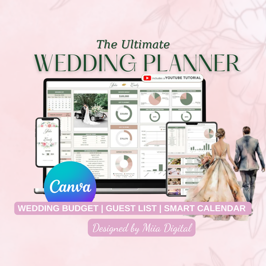 Wedding Planner Spreadsheet Wedding Budget Tracker Honeymoon Planner Checklist Guest List Tracker Wedding Travel Itinerary Seating Plan