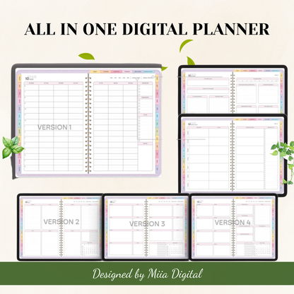 All-in-One Digital Planner, Digital Goodnote Template, Weekly, Daily Planner, Notability