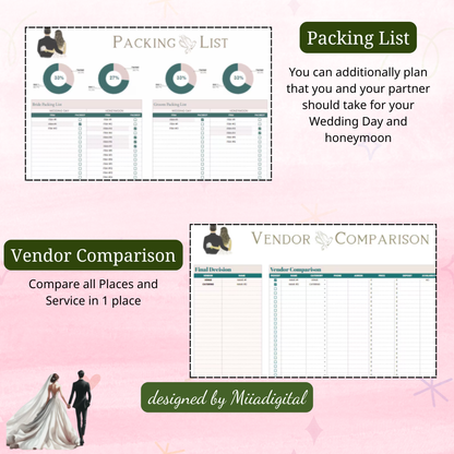 EXCEL Wedding Budget Wedding Planner Spreadsheet Google Sheets Budget Excel Wedding Finance Tracker Wedding Cost Tracking Expenses Bride Budget