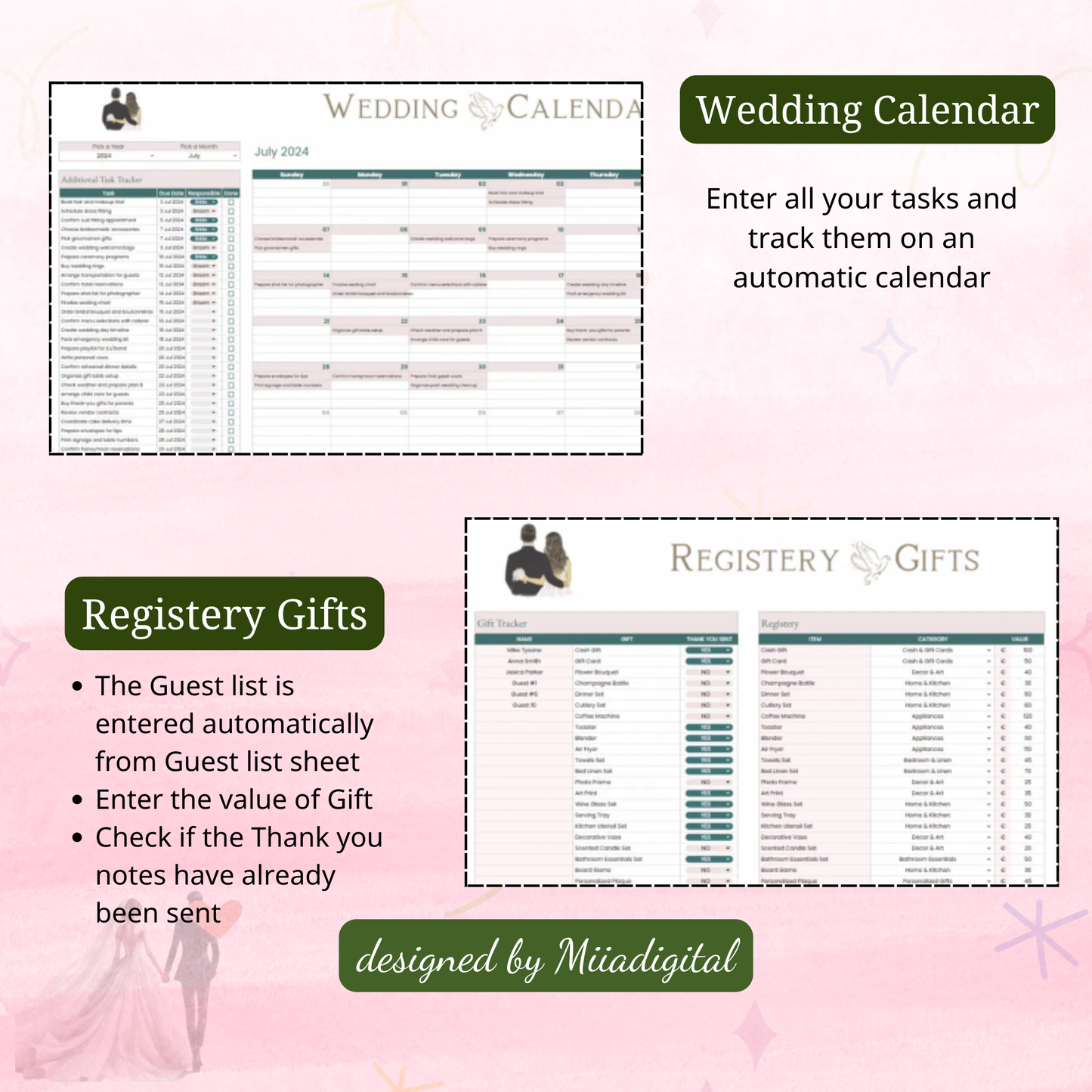 EXCEL Wedding Budget Wedding Planner Spreadsheet Google Sheets Budget Excel Wedding Finance Tracker Wedding Cost Tracking Expenses Bride Budget