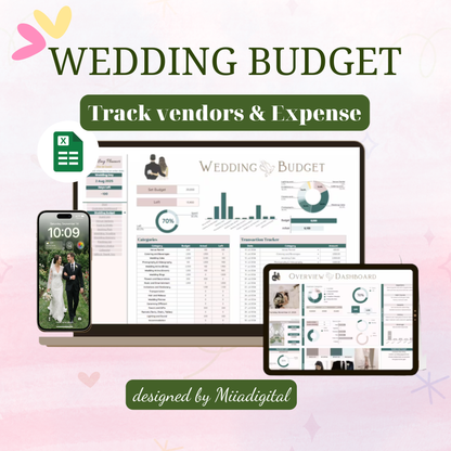 EXCEL Wedding Budget Wedding Planner Spreadsheet Google Sheets Budget Excel Wedding Finance Tracker Wedding Cost Tracking Expenses Bride Budget